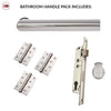 Shelton Bathroom Handle Pack - 3 Square Hinges - Polished Stainless Steel