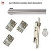 Shelton Bathroom Handle Pack - 3 Square Hinges - Polished Stainless Steel
