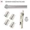 Shelton Bathroom Handle Pack - 4 Square Hinges - Polished Stainless Steel