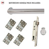 Shelton Bathroom Handle Pack - 4 Square Hinges - Polished Stainless Steel