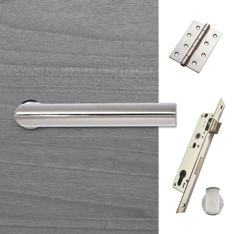 Shelton Bathroom Handle Pack - 3 Square Hinges - Polished Stainless Steel
