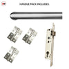 Shelton Door Lever Handle Pack - 3 Square Hinges - Satin Stainless Steel