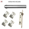 Shelton Door Lever Handle Pack - 4 Square Hinges - Satin Stainless Steel