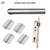 Shelton Door Lever Handle Pack - 4 Radius Cornered Hinges - Satin Stainless Steel