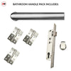 Shelton Bathroom Handle Pack - 3 Square Hinges - Satin Stainless Steel