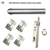 Shelton Bathroom Handle Pack - 4 Square Hinges - Satin Stainless Steel