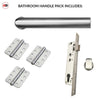 Shelton Bathroom Handle Pack - 3 Radius Cornered Hinges - Satin Stainless Steel