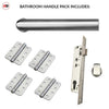 Shelton Bathroom Handle Pack - 4 Radius Cornered Hinges - Satin Stainless Steel