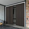 Minimalist Wardrobe Door & Frame Kit - Four Liberty 4 Panel Doors - Black Painted - Prefinished