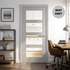 UK Made to Measure - Ashford 4L Interior Door - Clear Glass - Premium Primed - 7 Colour Options