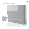Urban Deco® Solid Wood Internal Door UK Made - Clear Glass - Mist Grey Premium Primed - Bespoke Sizes