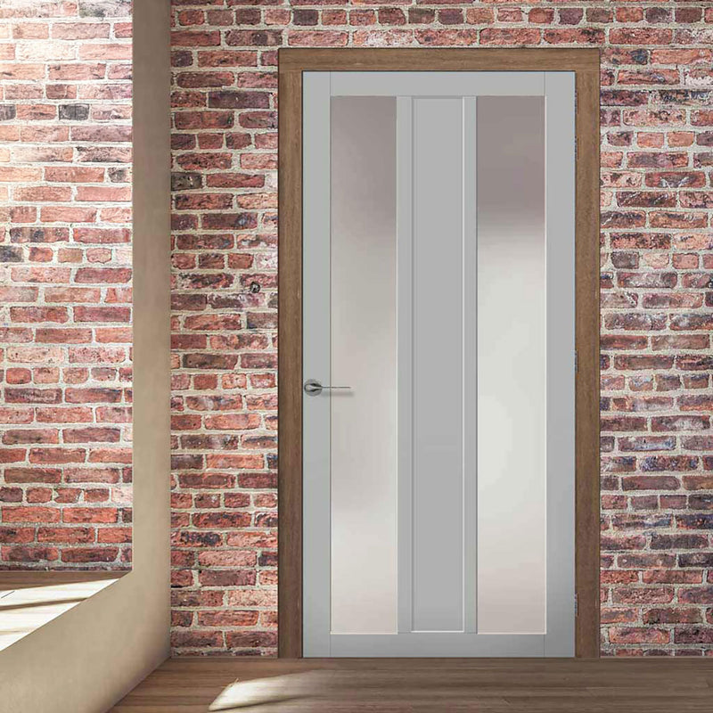 Avenue 2 Pane 1 Panel Solid Wood Internal Door UK Made DD6410SG Frosted Glass - Eco-Urban - Colour Options