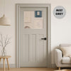 UK Made to Measure - Wilton 1930'  Interior Door - Clear Reeded  Glass - Premium Primed - 7 Colour Options