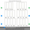 ThruEasi White Room Divider - Lincoln 3 Pane Clear Glass Unfinished Door Pair with Full Glass Sides