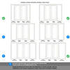 ThruEasi White Room Divider - Lincoln 3 Pane Clear Glass Unfinished Door Pair with Full Glass Sides