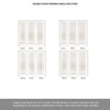 ThruEasi Room Divider - Lincoln 3 Pane White Clear Glass Unfinished Double Doors with Single Side