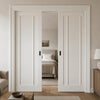 Lincoln Double Evokit Pocket Door - White Primed