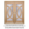 Majestic Oak Double Door and Frame Set - Zinc Clear Double Glazing