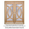 Majestic Oak Double Door and Frame Set - Zinc Clear Double Glazing
