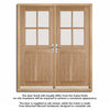 Cottage 4L Exterior Oak Double Door and Frame Set - Clear Double Safety Glazing