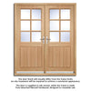 Cottage 6 Pane Oak Double Door and Frame Set - Clear Double Glazing