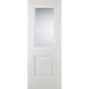 Premium Single Sliding Door & Wall Track - Arnhem 1 Pane 1 Panel Door - Clear Glass - White Primed