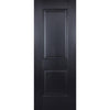 Premium Single Sliding Door & Wall Track - Arnhem 2 Panel Black Primed Door