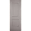 Premium Single Sliding Door & Wall Track - Arnhem 2 Panel Grey Primed Door - Unfinished