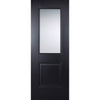 Premium Single Sliding Door & Wall Track - Arnhem Black Primed Door - Clear Glass