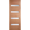 Balham Hardwood Front Door - Frosted Clear Toughened Double Glazing - Colour Options
