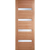 Balham Hardwood Front Door - Frosted Clear Toughened Double Glazing - Colour Options