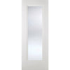 Premium Single Sliding Door & Wall Track - Eindhoven  1 Pane Door - Clear Glass - White Primed