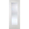 Premium Double Sliding Door & Wall Track - Eindhoven  1 Pane Door - Clear Glass - White Primed