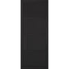 SpaceEasi Top Mounted Black Folding Track & Double Door  - Chelsea 4 Panel Black Primed Door