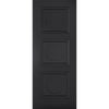 Sliding Top Mounted Black Folding Track & Double Door - Antwerp 3 Panel Black Primed Door