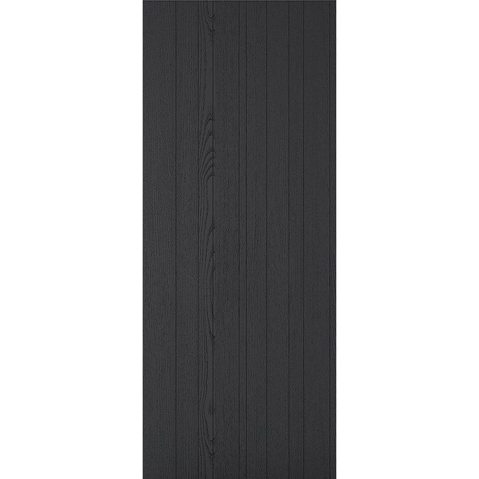 Sliding Top Mounted Black Folding Track & Double Door - Laminate Montreal Black Door - Prefinished