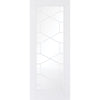 Premium Single Sliding Door & Wall Track - Orly Door - Clear Glass - White Primed