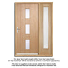 Copenhagen Exterior Oak Front Door and Frame Set - Frosted Double Glazing - One Side Screen