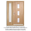 Copenhagen Exterior Oak Front Door and Frame Set - Frosted Double Glazing - One Side Screen