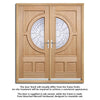 Empress External Oak Double Door and Frame Set - Zinc Clear Double Glazing