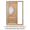 Empress Oak Front Door and Frame Set - Zinc Double Glazing - One Unglazed Side Screen