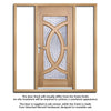 Majestic Exterior Oak Front Door and Frame Set - Zinc Double Glazing - Two Unglazed Side Screens