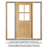 Cottage 4L Exterior Oak Front Door and Frame Set - Clear Double Glazing - Two Unglazed Side Screens