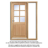 Cottage 6L Exterior Oak Front Door and Frame Set - Clear Double Glazing - One Unglazed Side Screen