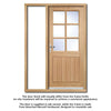 Cottage 6L Exterior Oak Front Door and Frame Set - Clear Double Glazing - One Unglazed Side Screen