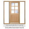 Cottage 6L Exterior Oak Front Door and Frame Set - Clear Double Glazing - Two Unglazed Side Screens