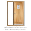 Cottage Exterior Oak Front Door and Frame Set - Bevel - Tri Glazing - One Unglazed Side Screen