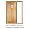 Cottage Exterior Oak Front Door and Frame Set - Bevel - Tri Glazing - One Unglazed Side Screen