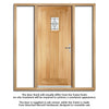 Cottage Exterior Oak Front Door and Frame Set - Bevel Tri Glazing - Two Unglazed Side Screens