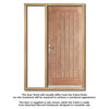 Norfolk Flush Exterior Oak Front Door and Frame Set - One Unglazed Side Screen
